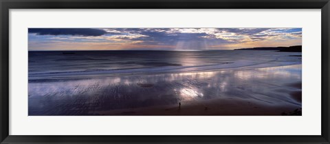 Framed Person Standing On The Beach, Scarborough, North Yorkshire, England, United Kingdom Print