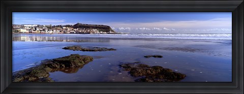 Framed Town At The Waterfront, Scarborough, South Bay, North Yorkshire, England, United Kingdom Print