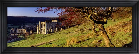 Framed Church On A Landscape, Rievaulx Abbey, North Yorkshire, England, United Kingdom Print