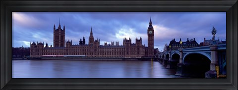 Framed Government Building At The Waterfront, Big Ben And The Houses Of Parliament, London, England, United Kingdom Print