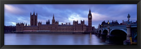 Framed Government Building At The Waterfront, Big Ben And The Houses Of Parliament, London, England, United Kingdom Print