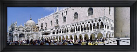 Framed Tourist Outside A Cathedral, St. Mark&#39;s Cathedral, St. Mark&#39;s Square, Venice, Italy Print