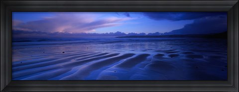 Framed Sand Ridges Near A Bay, Filey Bay, Yorkshire, England, United Kingdom Print