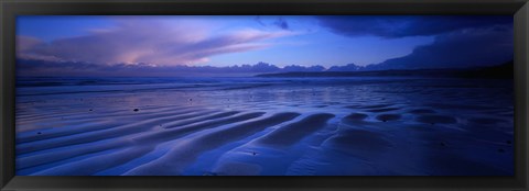 Framed Sand Ridges Near A Bay, Filey Bay, Yorkshire, England, United Kingdom Print