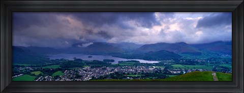 Framed Storm Clouds Over A Landscape, Keswick, Derwent Water, Lake District, Cumbria, England, United Kingdom Print