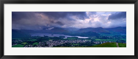 Framed Storm Clouds Over A Landscape, Keswick, Derwent Water, Lake District, Cumbria, England, United Kingdom Print