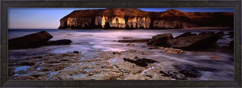 Framed Rock Formations Near A Bay, Thornwick Bay, Flamborough, Yorkshire, England, United Kingdom Print