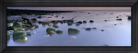 Framed Stones In Frozen Water, Flamborough, Yorkshire, England, United Kingdom Print