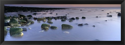 Framed Stones In Frozen Water, Flamborough, Yorkshire, England, United Kingdom Print