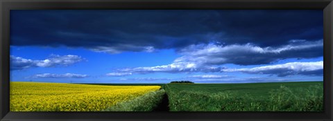 Framed Clouds Over A Cultivated Field, Hunmanby, Yorkshire Wolds, England, United Kingdom Print