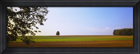 Framed Plowed  field, Germany Print