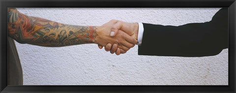 Framed Close-Up Of Two Men Shaking Hands, Germany Print