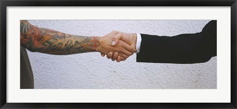 Framed Close-Up Of Two Men Shaking Hands, Germany Print