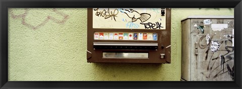 Framed Close-up of a cigarette vending machine, Stuttgart, Baden-Wurttemberg, Germany Print