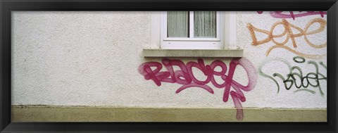 Framed Close-up of graffiti on the wall, Stuttgart, Baden-Wurttemberg, Germany Print