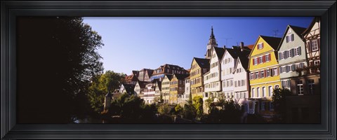 Framed Row Of Houses In A City, Tuebingen, Baden-Wurttemberg, Germany Print
