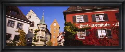 Framed Low Angle View Of Buildings In A Town, Lake Constance, Meersburg, Baden-Wurttemberg, Germany Print