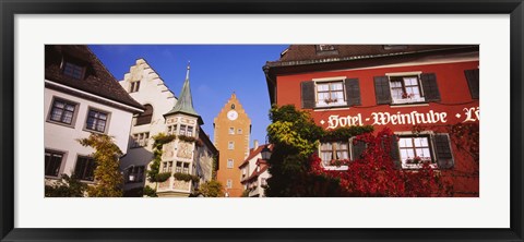 Framed Low Angle View Of Buildings In A Town, Lake Constance, Meersburg, Baden-Wurttemberg, Germany Print