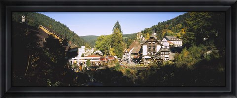 Framed High Angle View Of A Town, Triberg Im Schwarzwald, Black Forest, Baden-Wurttemberg, Germany Print
