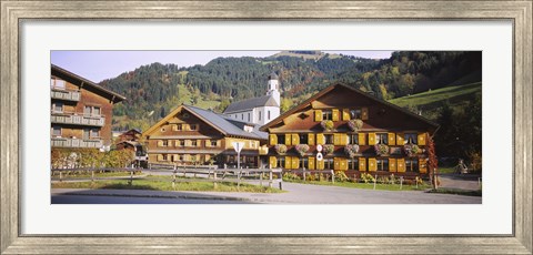 Framed Church In A Village, Bregenzerwald, Vorarlberg, Austria Print