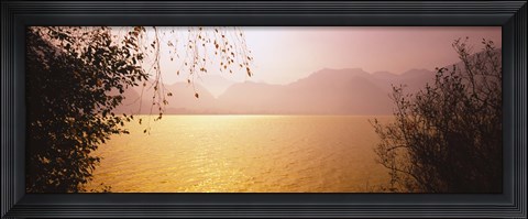 Framed Lake On The Mountainside, Mondsee, Salzburg, Austria Print