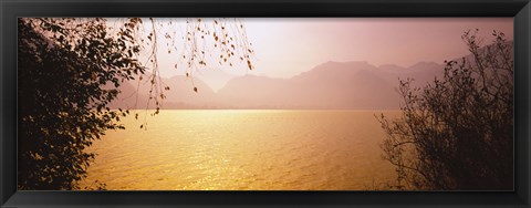 Framed Lake On The Mountainside, Mondsee, Salzburg, Austria Print