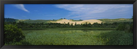 Framed Panoramic view of a lake, Sleeping Bear Dunes National Lakeshore, Michigan, USA Print