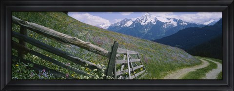 Framed Wooden fence in a field, Tirol, Austria Print