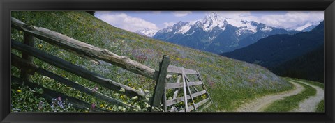 Framed Wooden fence in a field, Tirol, Austria Print