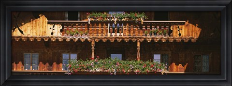 Framed Close-up of potted plants on balcony railings, Tirol, Austria Print