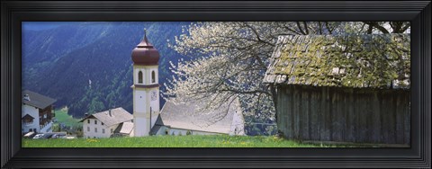 Framed Buildings on a hillside, Tirol, Austria Print