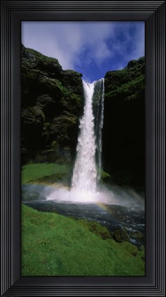 Framed Waterfall in the forest, Kvernufoss, Iceland Print