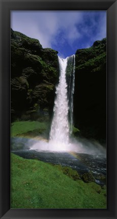 Framed Waterfall in the forest, Kvernufoss, Iceland Print