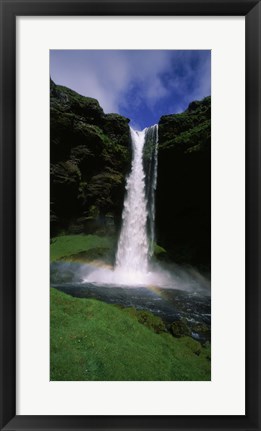 Framed Waterfall in the forest, Kvernufoss, Iceland Print