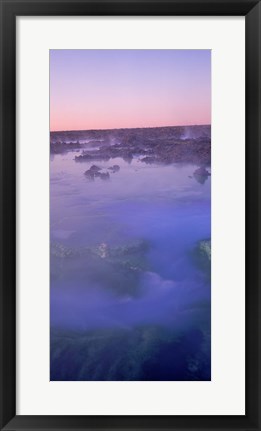 Framed Hot springs in a lake, Blue Lagoon, Iceland Print