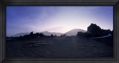 Framed Silhouette of mountains, Central Highlands, Iceland Print