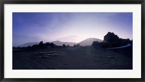 Framed Silhouette of mountains, Central Highlands, Iceland Print