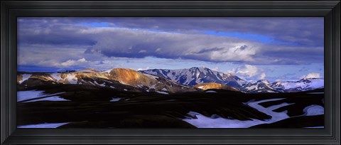 Framed Clouds over snowcapped mountains, Fjallabak, Central Highlands, Iceland Print