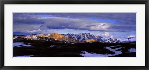 Framed Clouds over snowcapped mountains, Fjallabak, Central Highlands, Iceland Print