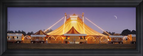 Framed Circus lit up at dusk, Circus Narodni Tent, Prague, Czech Republic Print