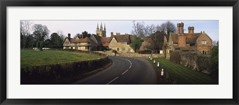 Framed Houses along a road, Penhurst, Kent, England Print