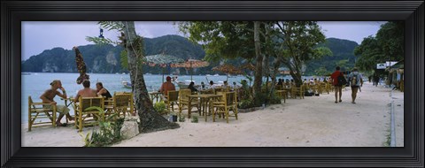 Framed Restaurant on the beach, Ko Phi Phi Don, Phi Phi Islands, Thailand Print