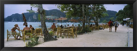 Framed Restaurant on the beach, Ko Phi Phi Don, Phi Phi Islands, Thailand Print