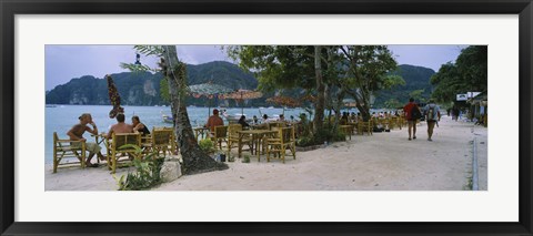 Framed Restaurant on the beach, Ko Phi Phi Don, Phi Phi Islands, Thailand Print