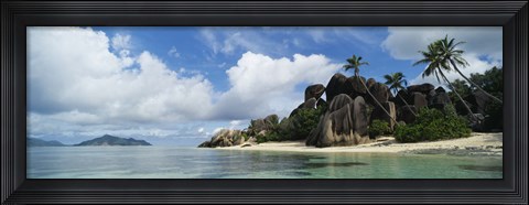 Framed Rock Formations on Anse Source D&#39;argent Beach, La Digue Island, Seychelles Print