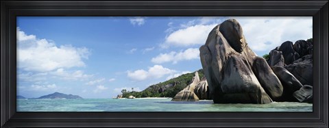 Framed Rocks on Anse Source D&#39;argent Beach, La Digue Island, Seychelles Print