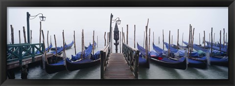 Framed Gondolas on the Water, Grand Canal, Venice, Italy Print