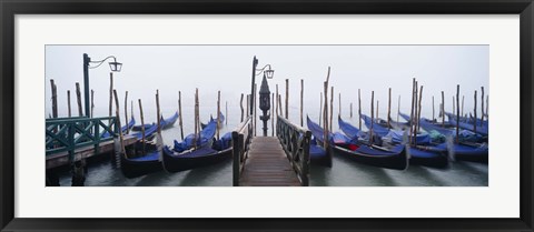 Framed Gondolas on the Water, Grand Canal, Venice, Italy Print