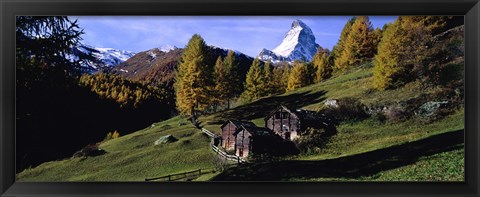 Framed Low angle view of a mountain peak, Matterhorn, Valais Canton, Switzerland Print