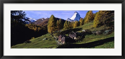 Framed Low angle view of a mountain peak, Matterhorn, Valais Canton, Switzerland Print